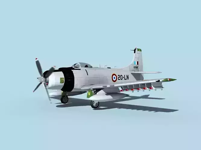 Douglas A-1H Skyraider French AF 3D model