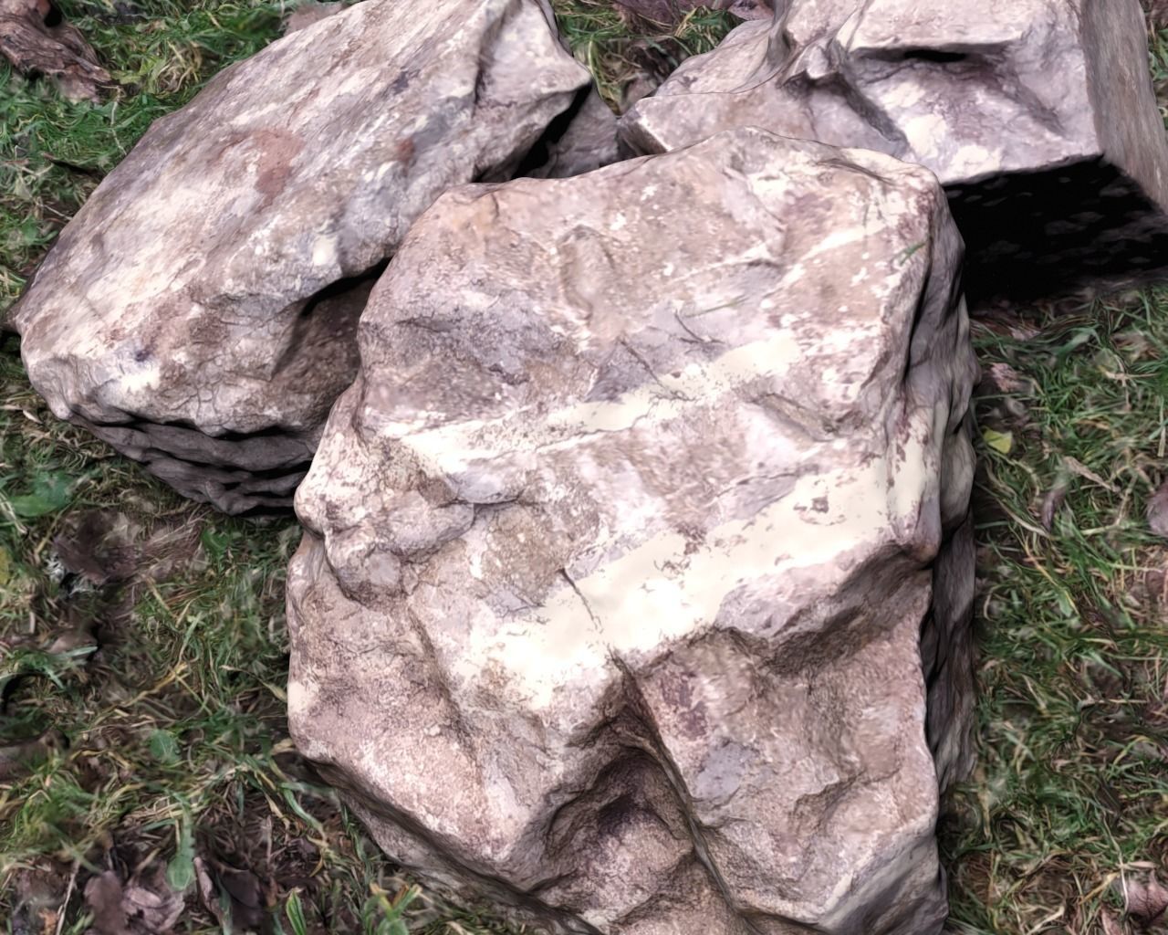 Scanned 3D rocks model 3D model_3