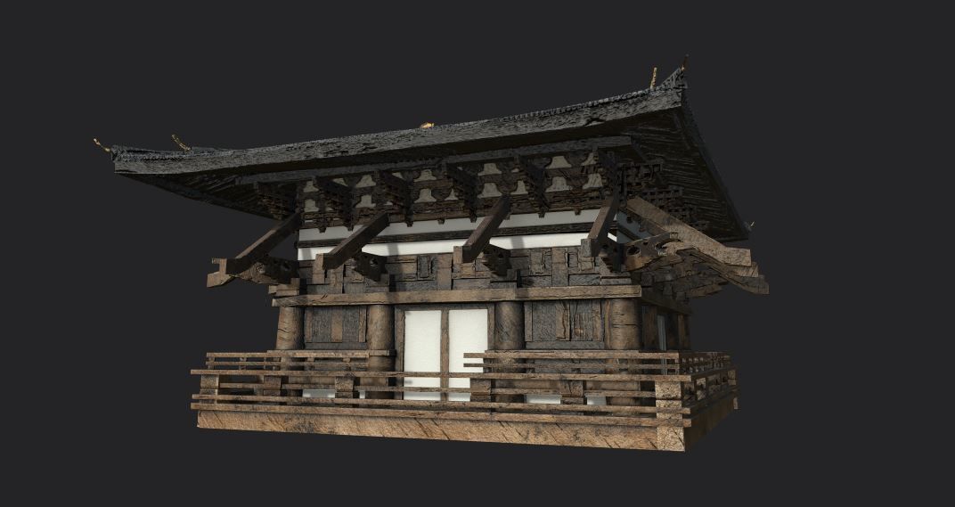 japanese house-PBR Low-poly 3D model Low-poly 3D model_2