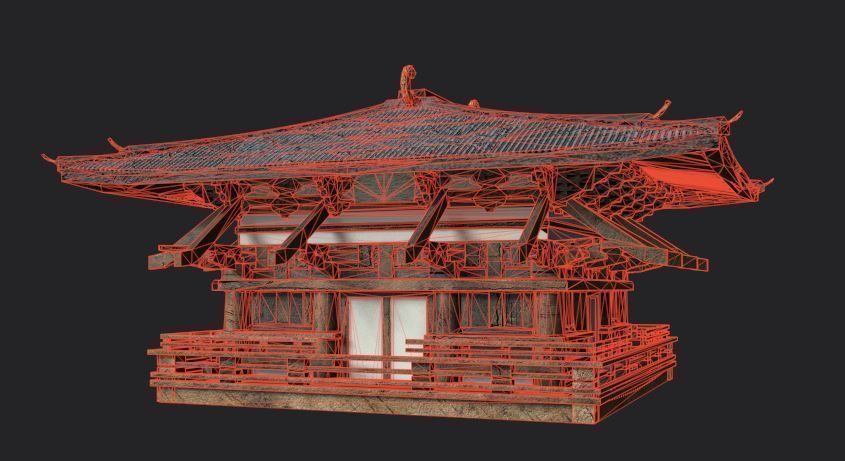 japanese house-PBR Low-poly 3D model Low-poly 3D model_6