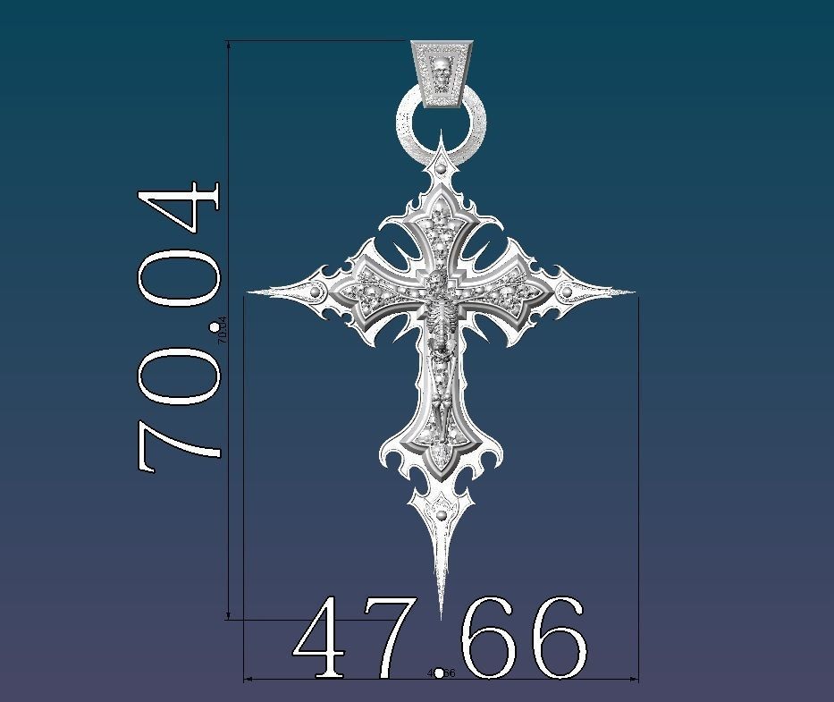 Crucifix of the skeleton 3D model_13