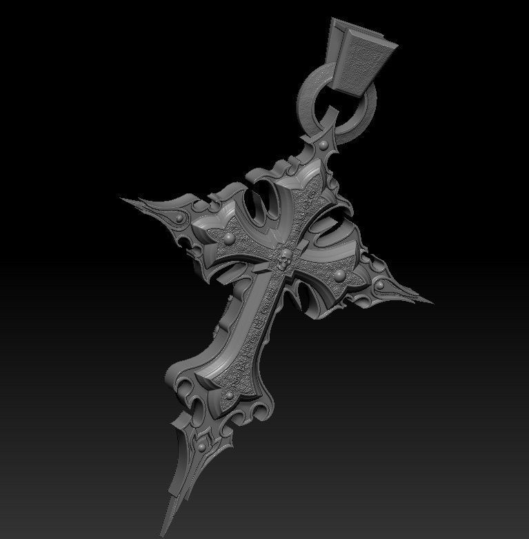 Crucifix of the skeleton 3D model_6