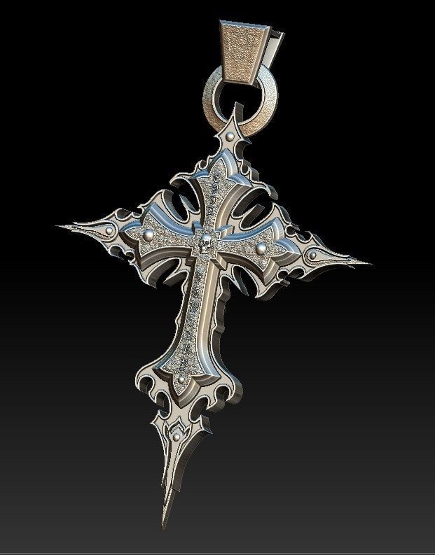 Crucifix of the skeleton 3D model_2
