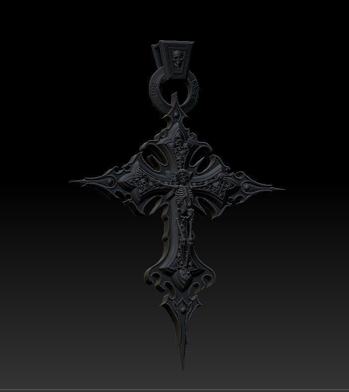 Crucifix of the skeleton 3D model_9