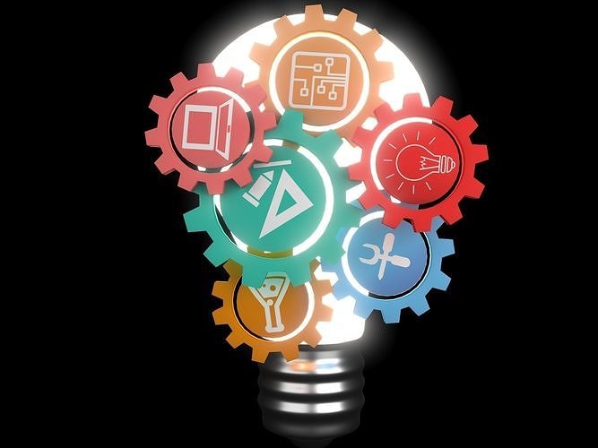 light bulb- idea-intro Low-poly 3D model