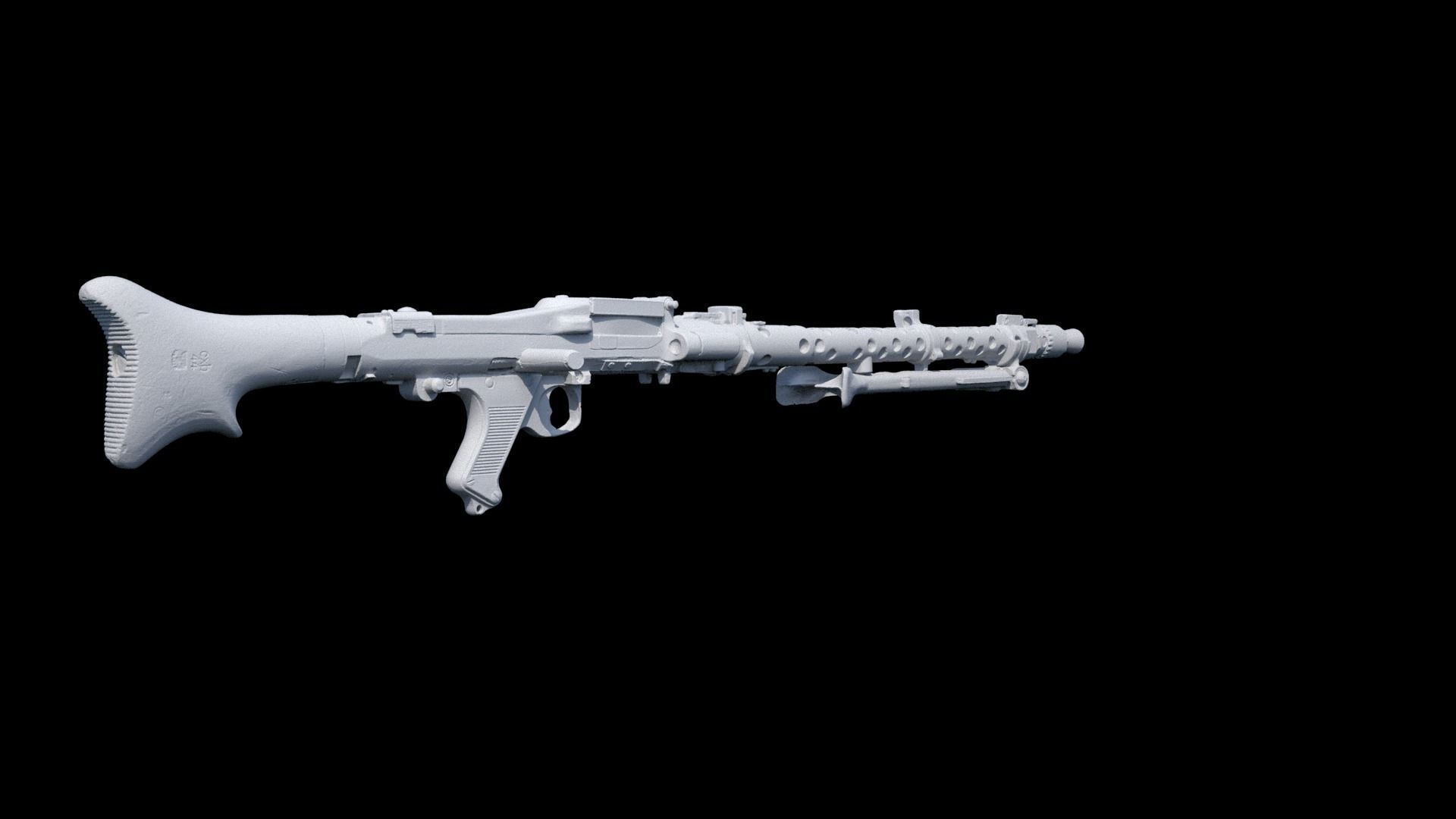 3D Scanned Deactivated MG34 DLT 19 Blaster Heavy Blaster Rifle 3D model_22