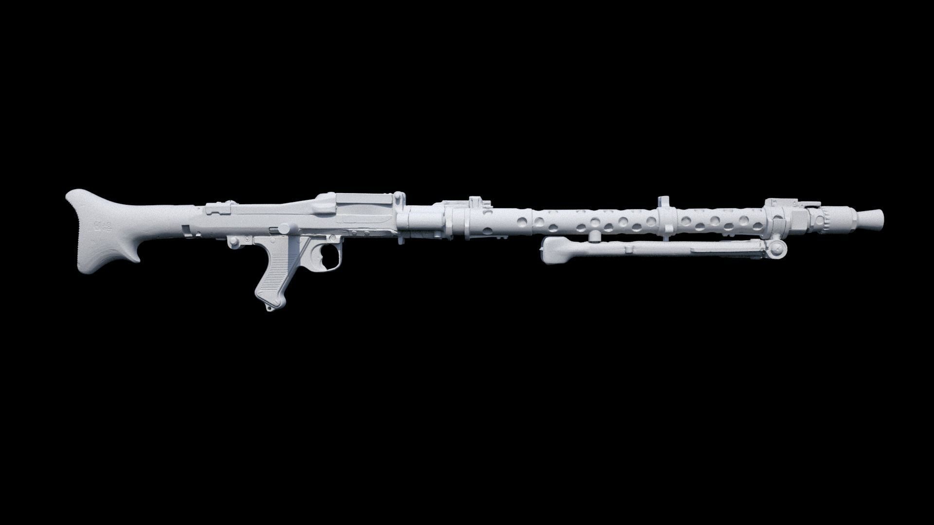 3D Scanned Deactivated MG34 DLT 19 Blaster Heavy Blaster Rifle 3D model_21
