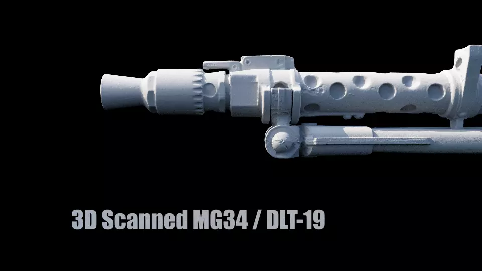 3D Scanned Deactivated MG34 DLT 19 Blaster Heavy Blaster Rifle 3D model_0