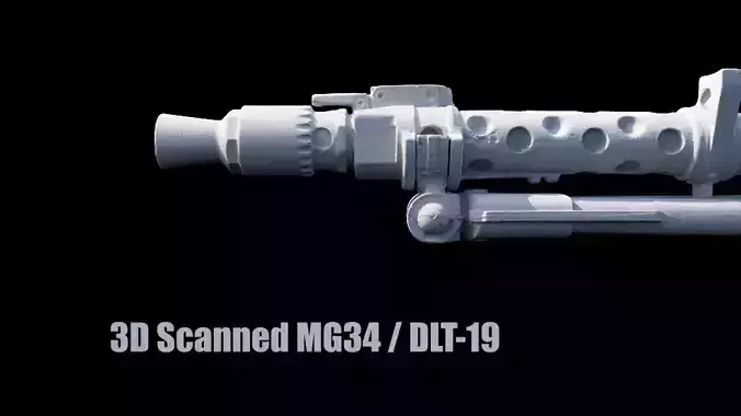 3D Scanned Deactivated MG34 DLT 19 Blaster Heavy Blaster Rifle 3D model