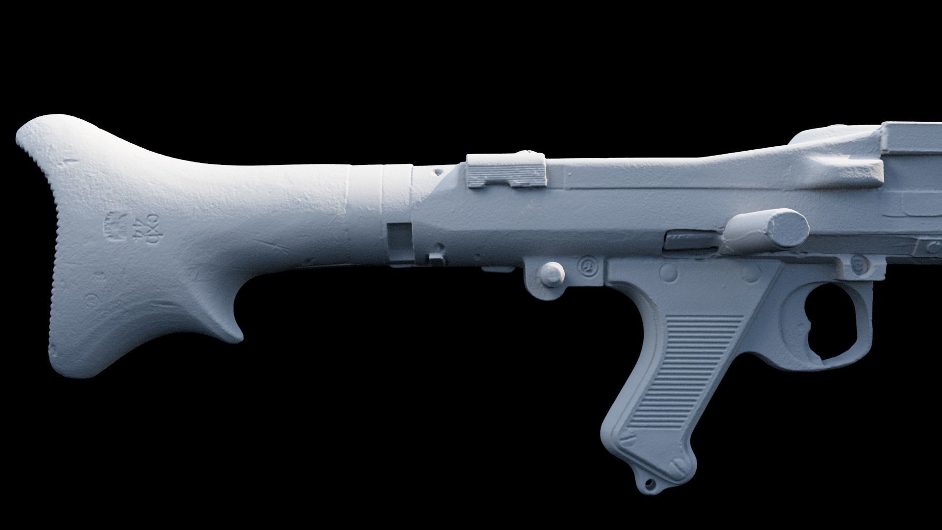 3D Scanned Deactivated MG34 DLT 19 Blaster Heavy Blaster Rifle 3D model_7