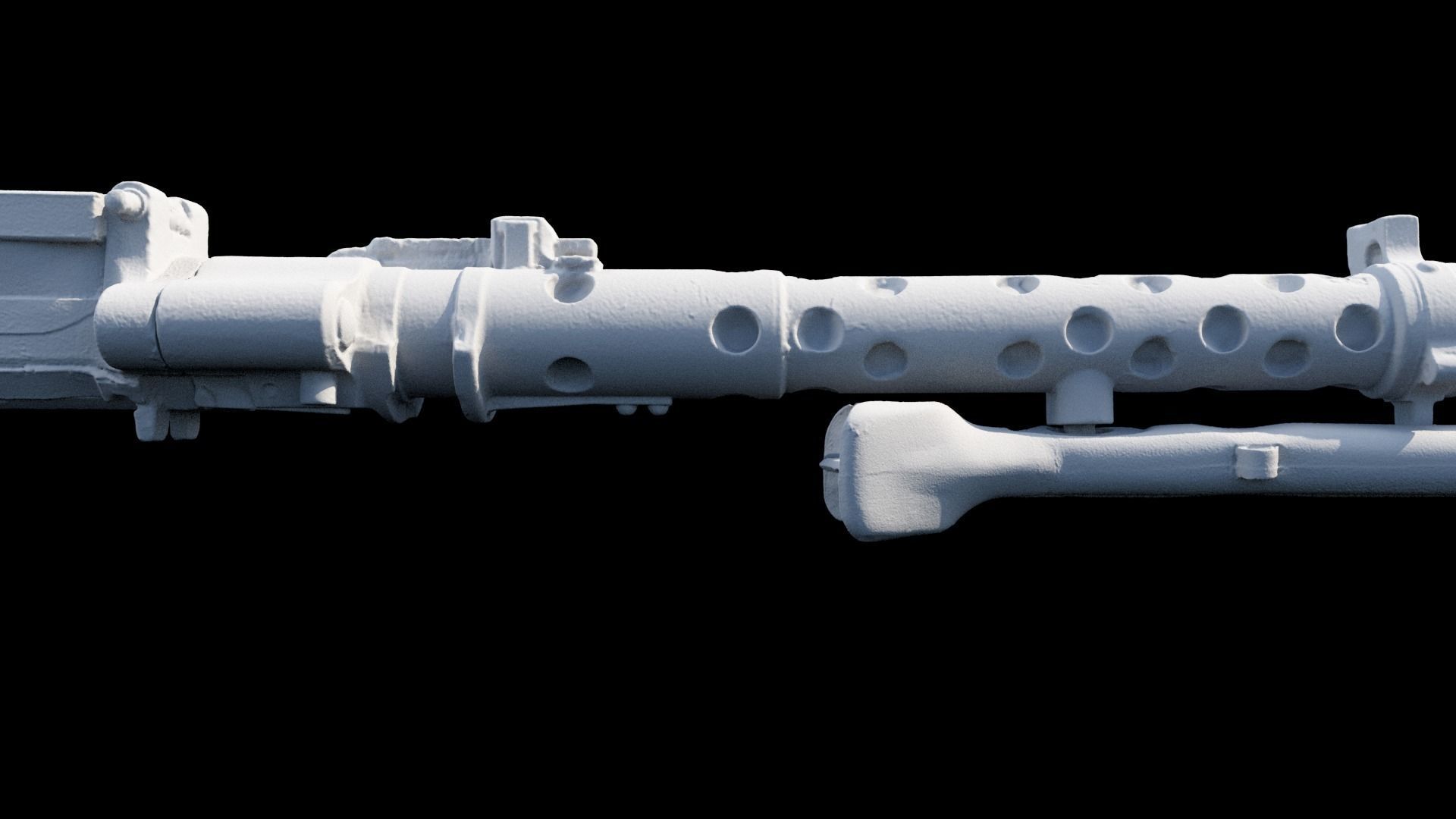 3D Scanned Deactivated MG34 DLT 19 Blaster Heavy Blaster Rifle 3D model_9