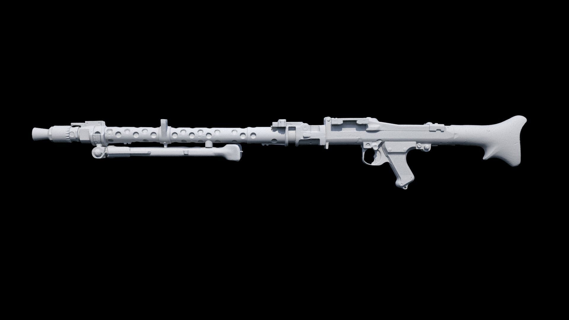 3D Scanned Deactivated MG34 DLT 19 Blaster Heavy Blaster Rifle 3D model_25