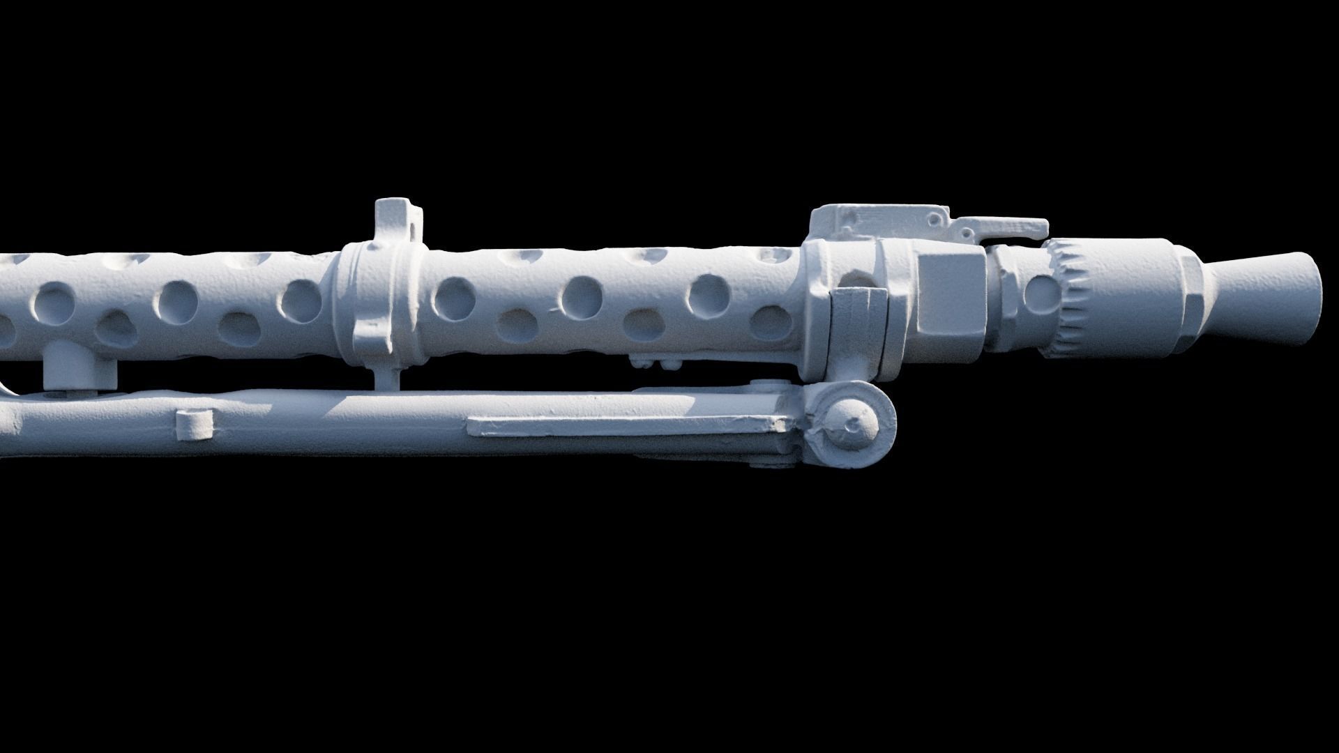3D Scanned Deactivated MG34 DLT 19 Blaster Heavy Blaster Rifle 3D model_10