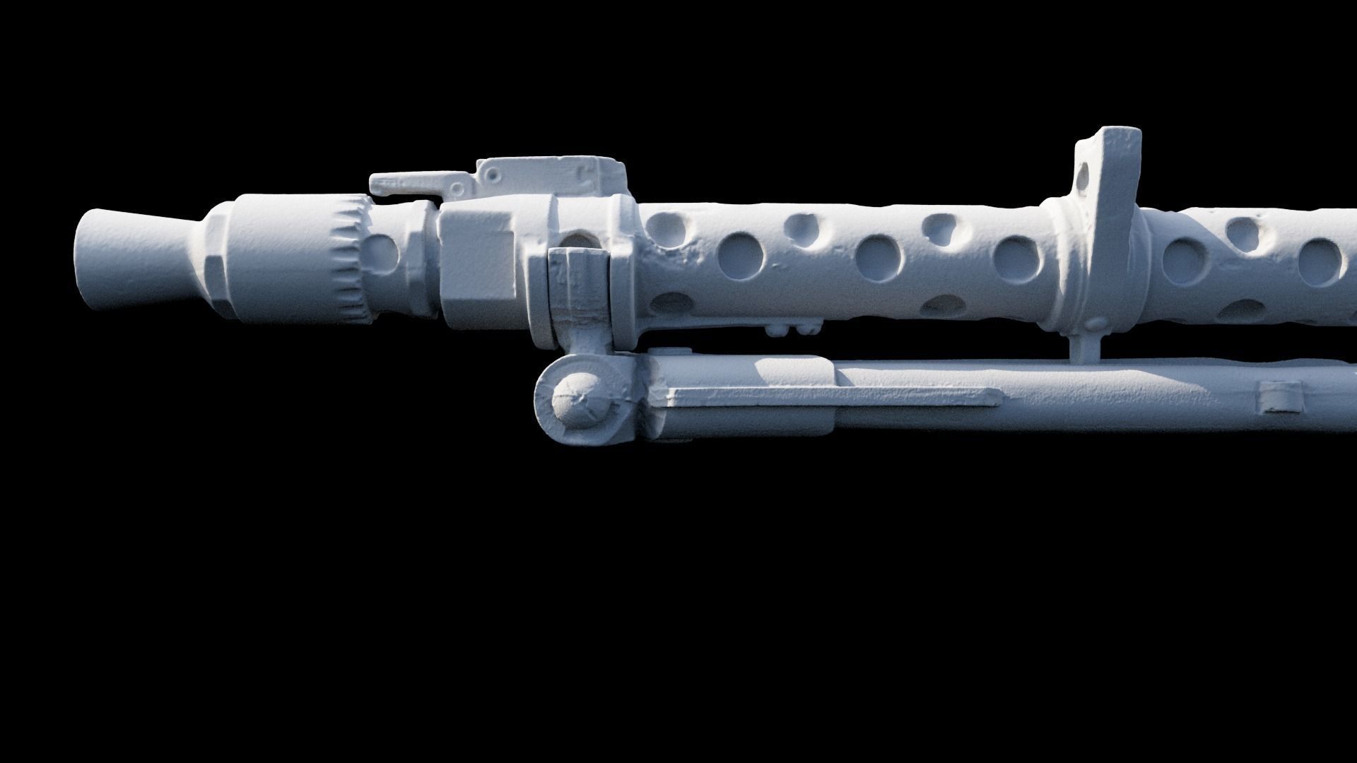 3D Scanned Deactivated MG34 DLT 19 Blaster Heavy Blaster Rifle 3D model_3