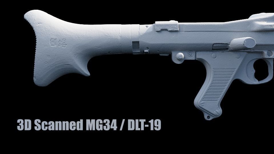 3D Scanned Deactivated MG34 DLT 19 Blaster Heavy Blaster Rifle 3D model_2