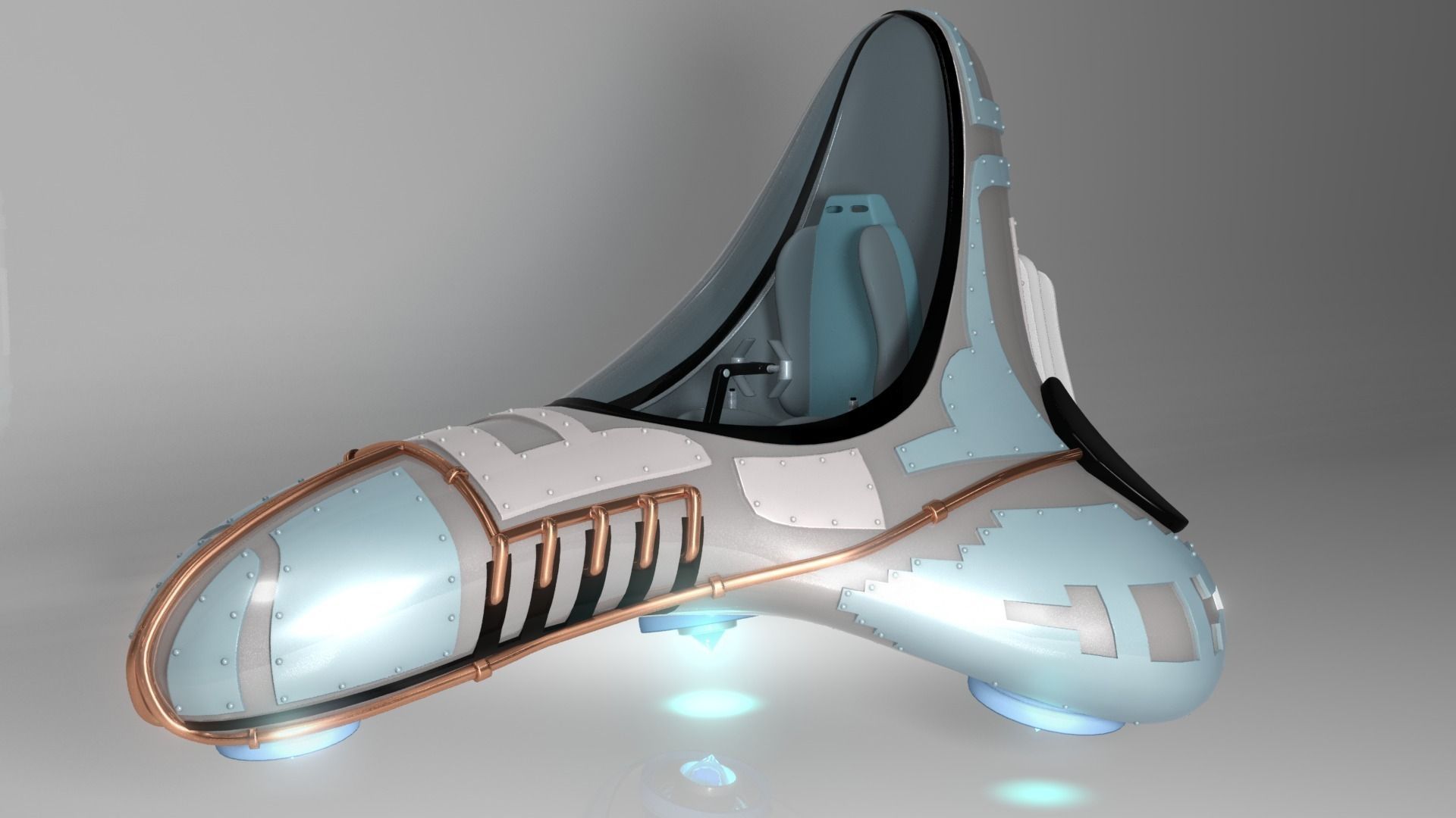 Flybs futuristic shoe with lights 3D model_0