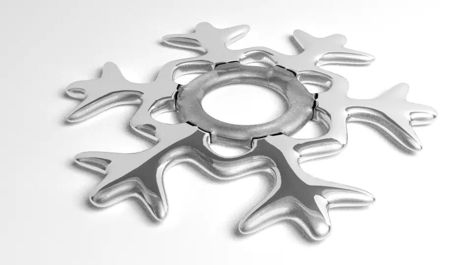 Snowflake 1 silver 3D model | CGTrader