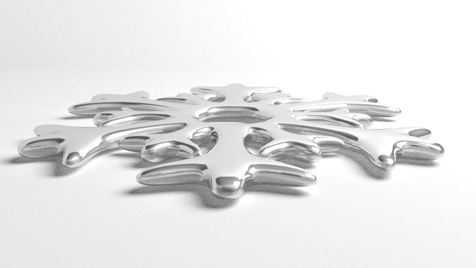 Snowflake 2 silver 3D model_1