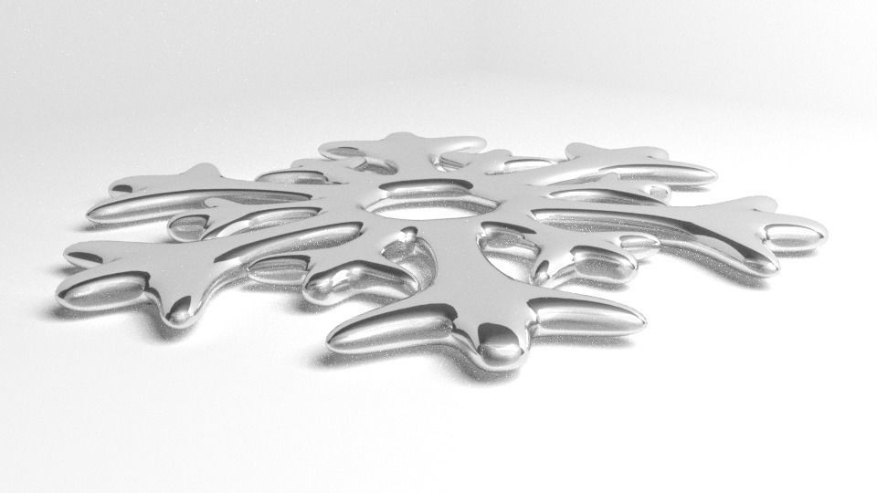 Snowflake 2 silver 3D model_3
