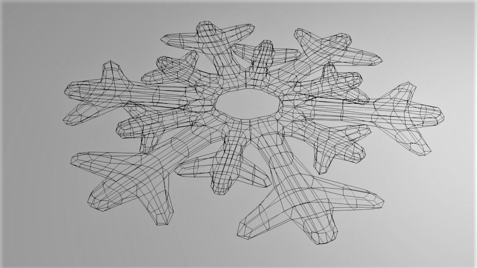 Snowflake 2 silver 3D model_5