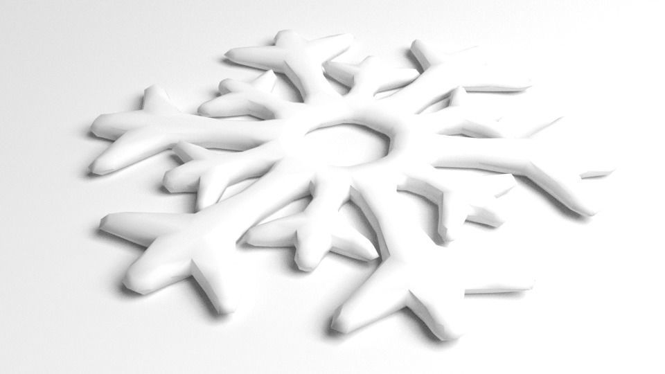 Snowflake 2 silver 3D model_4