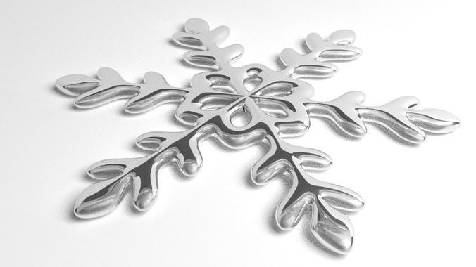 Snowflake 5 silver 3D model