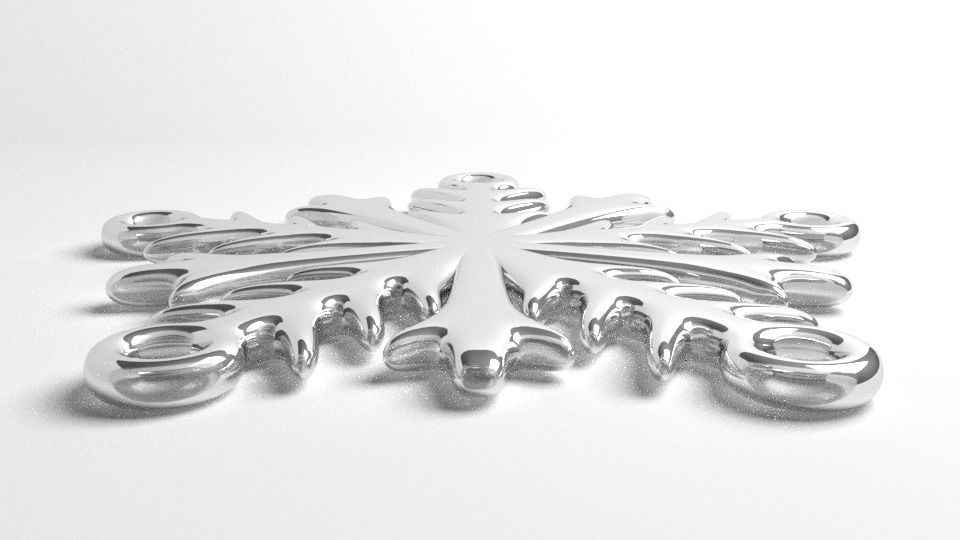 Snowflake 6 silver 3D model_1