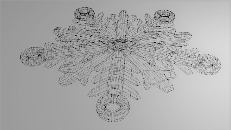 Snowflake 6 silver 3D model_5