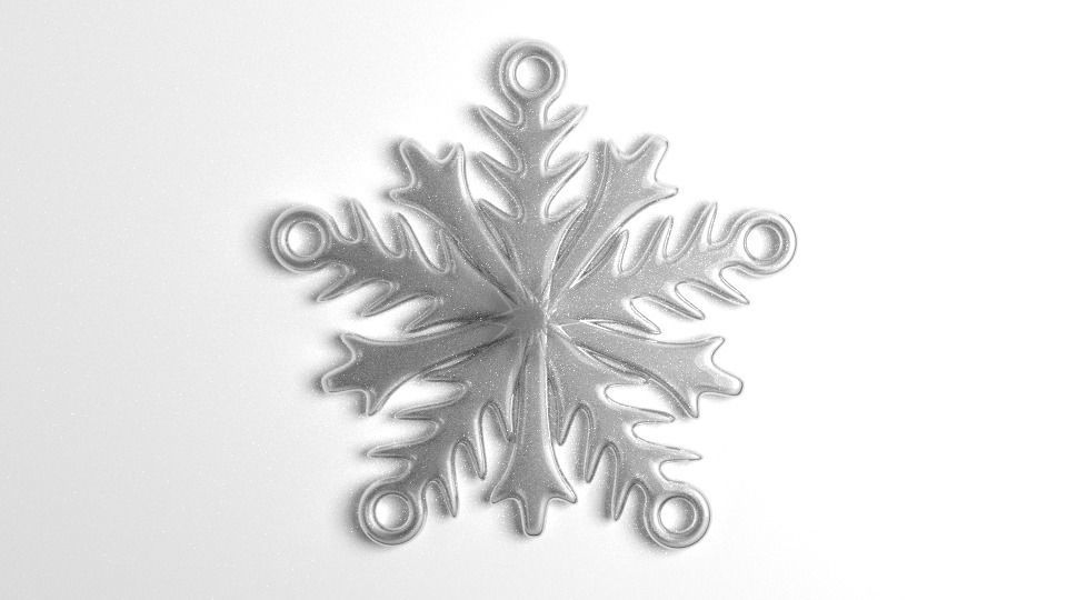 Snowflake 6 silver 3D model_2