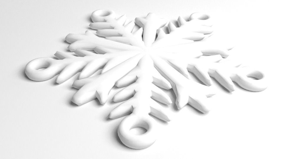 Snowflake 6 silver 3D model_4