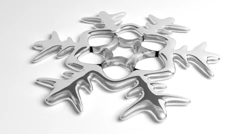 Snowflake 7 silver 3D model | CGTrader