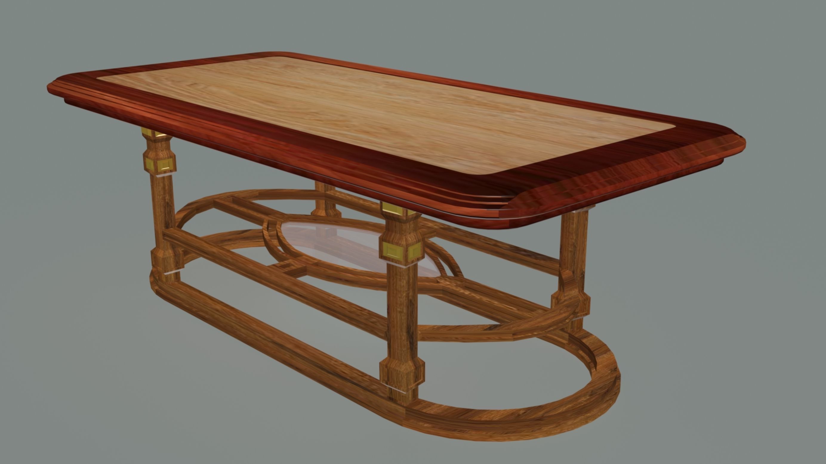 Neoclassical dining room table 3D model_4