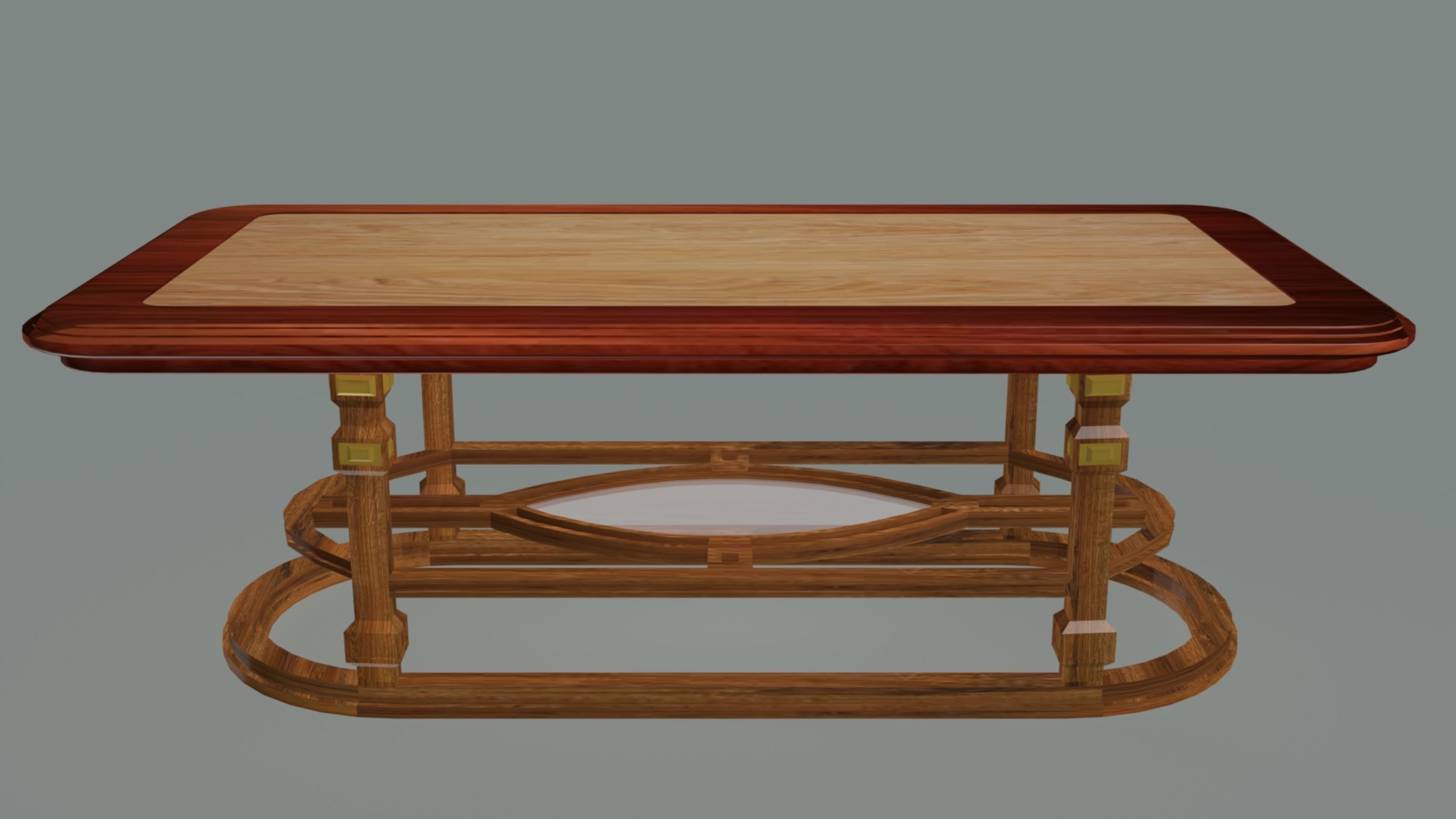 Neoclassical dining room table 3D model_5
