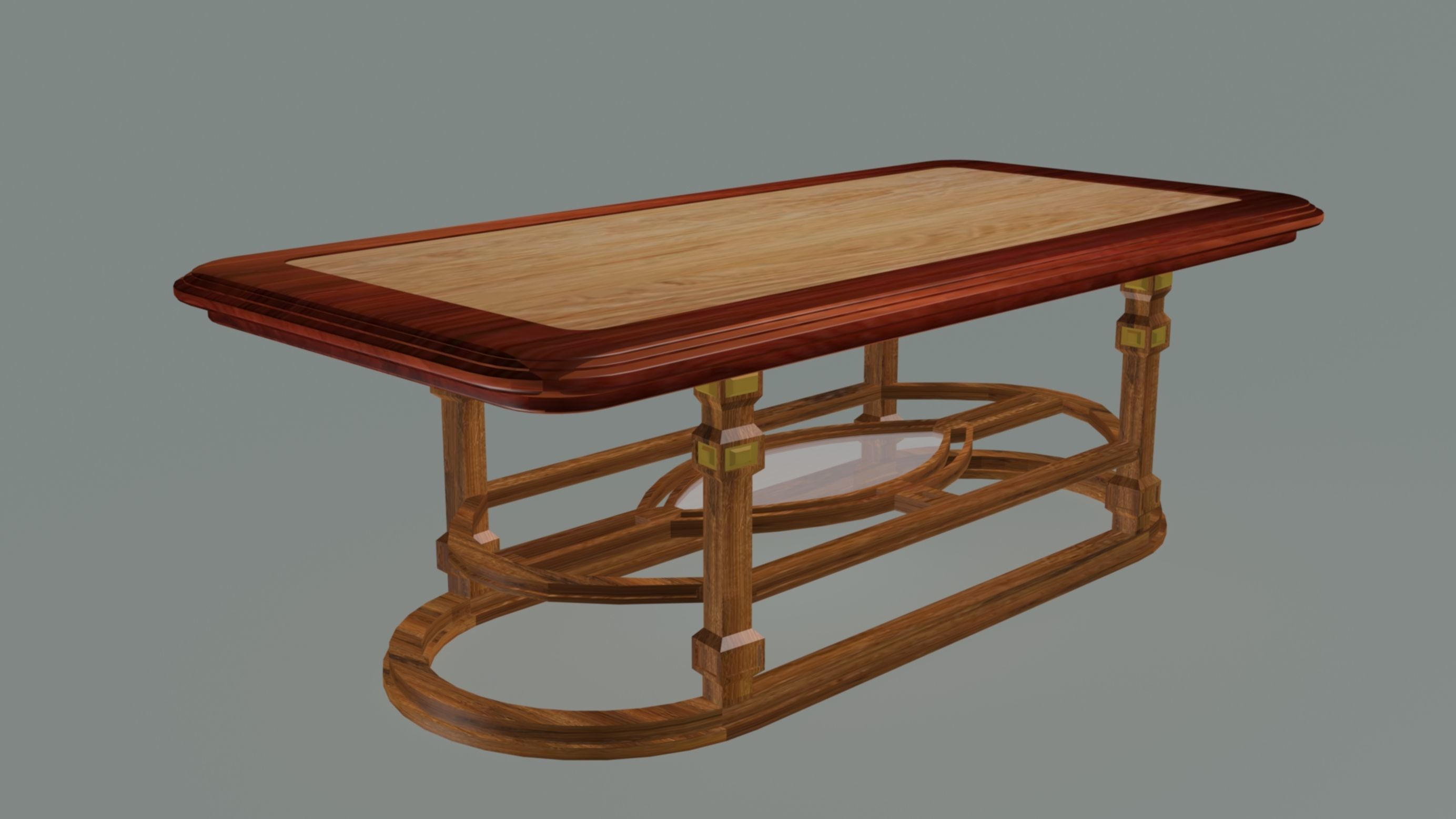 Neoclassical dining room table 3D model_9
