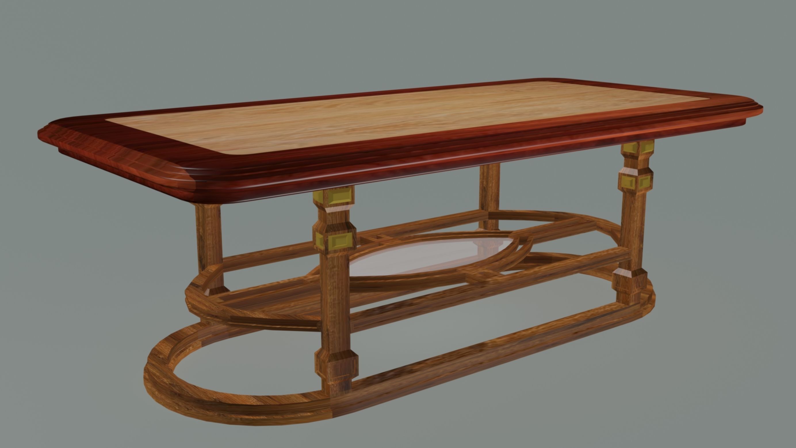 Neoclassical dining room table 3D model_11