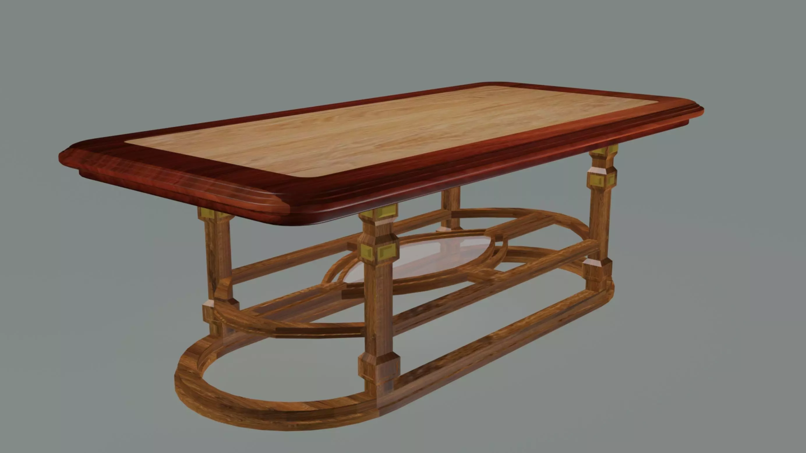 Neoclassical dining room table 3D model_0