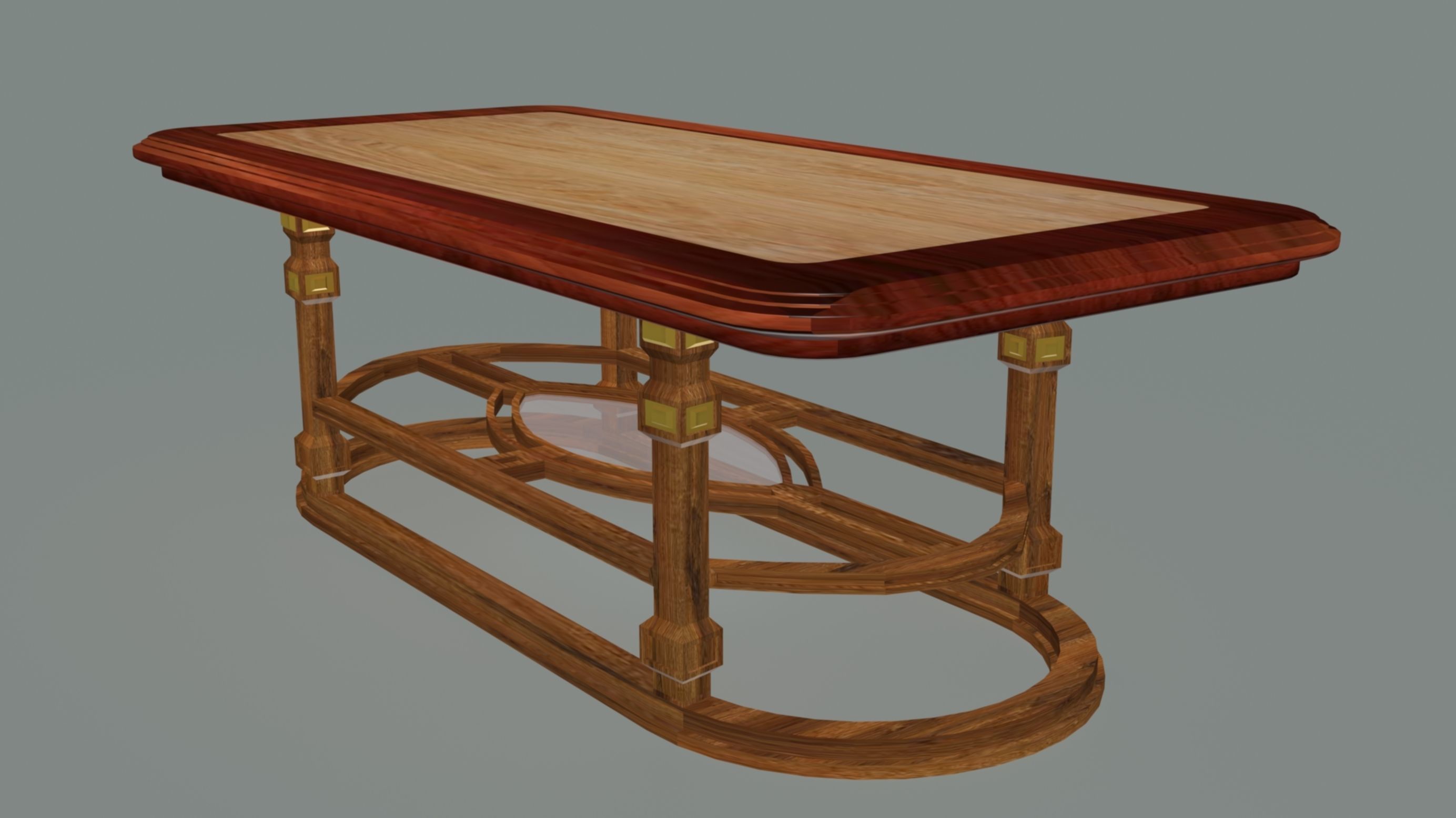 Neoclassical dining room table 3D model_3