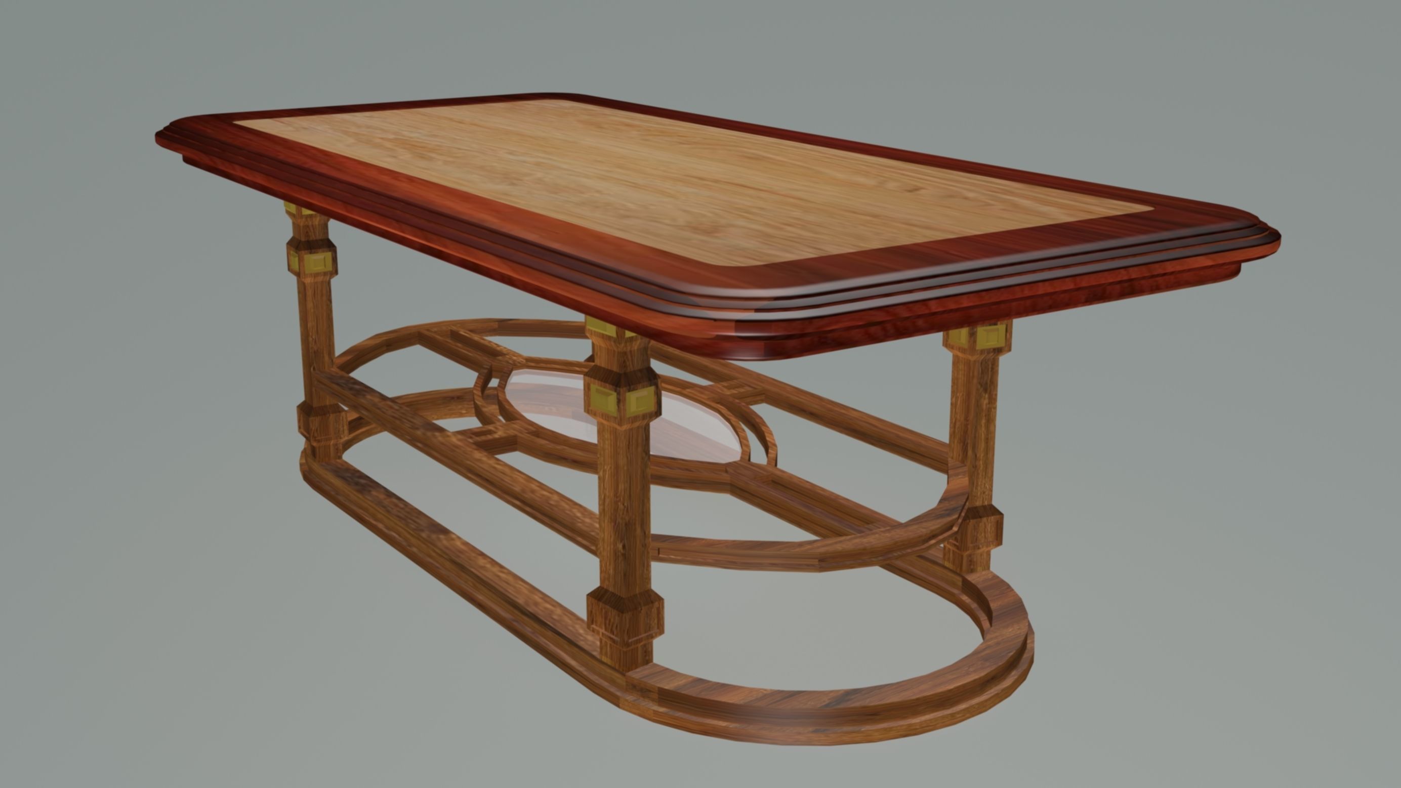 Neoclassical dining room table 3D model_10