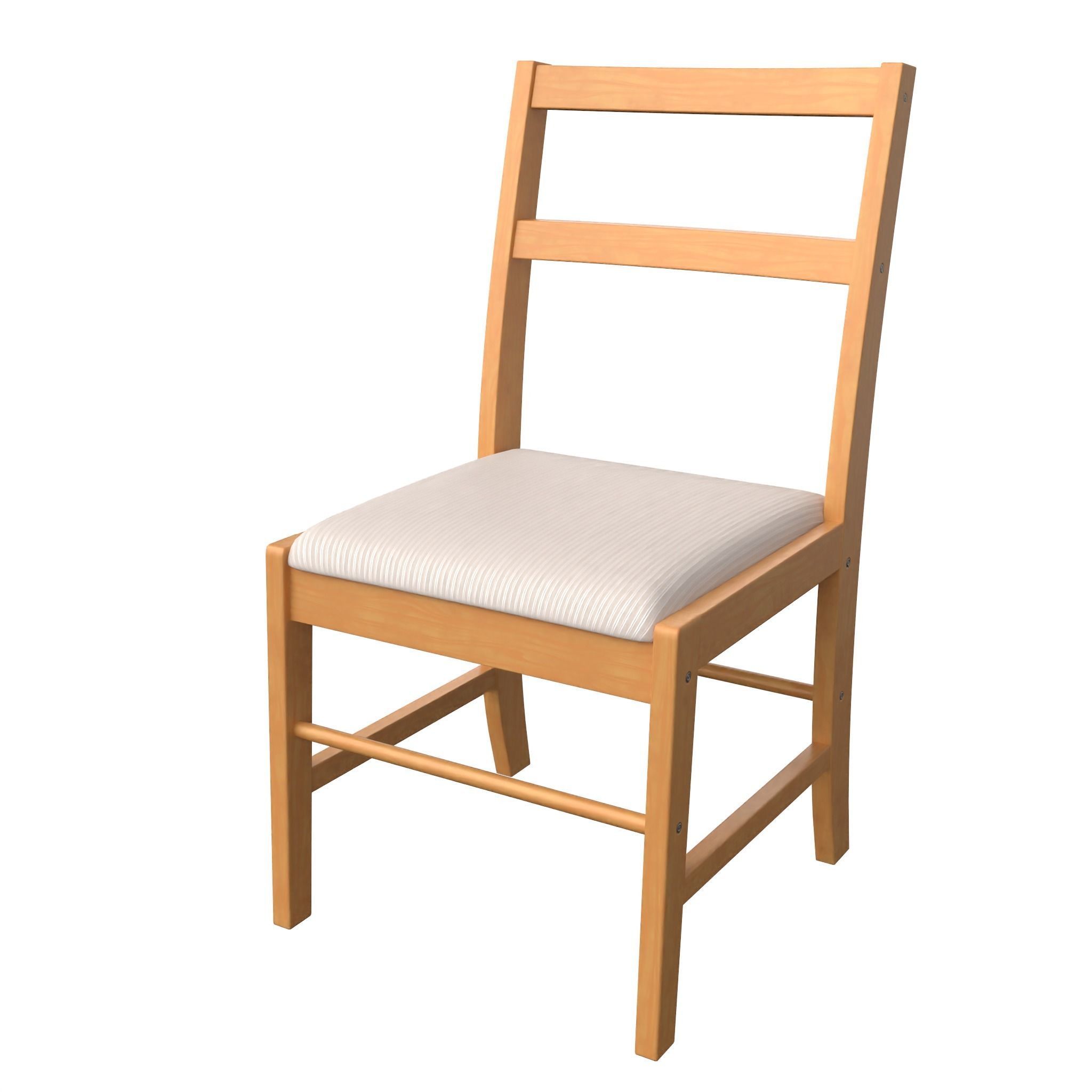 Chair-16 wooden chair with seat Low-poly 3D model_9