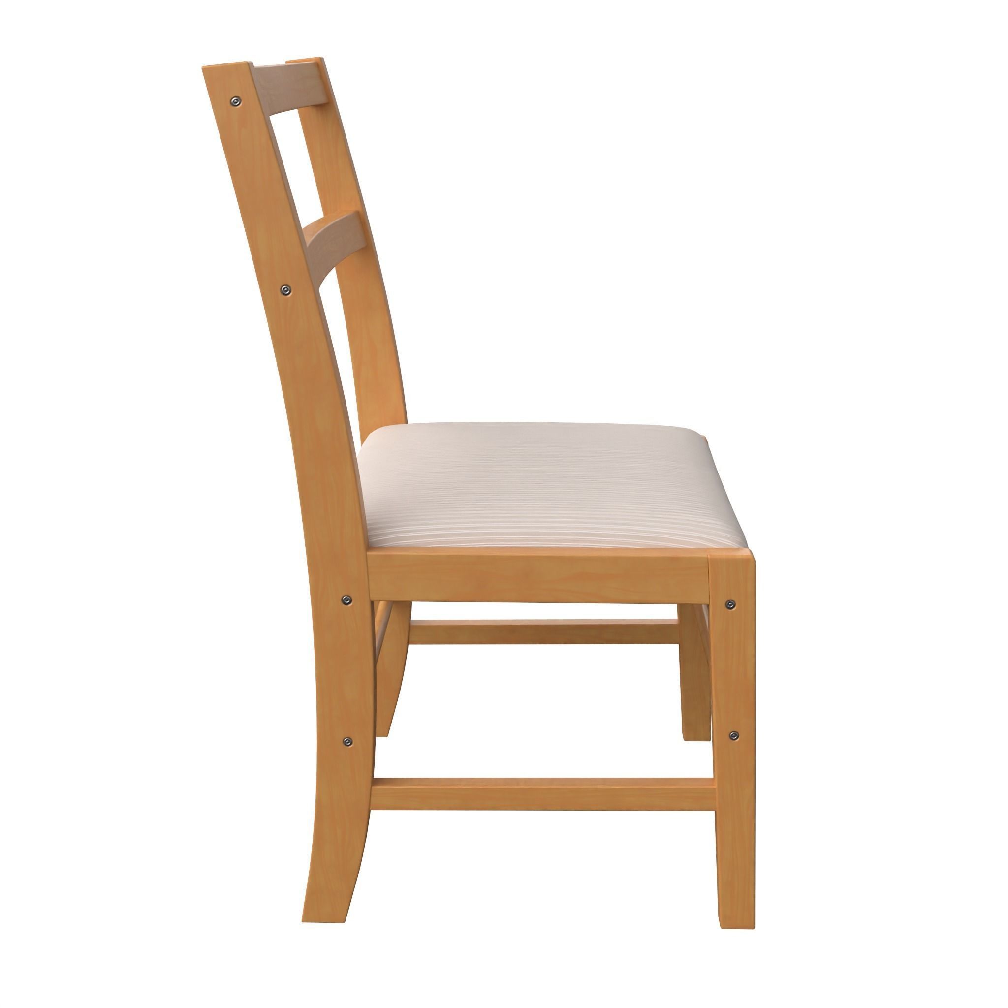 Chair-16 wooden chair with seat Low-poly 3D model_3