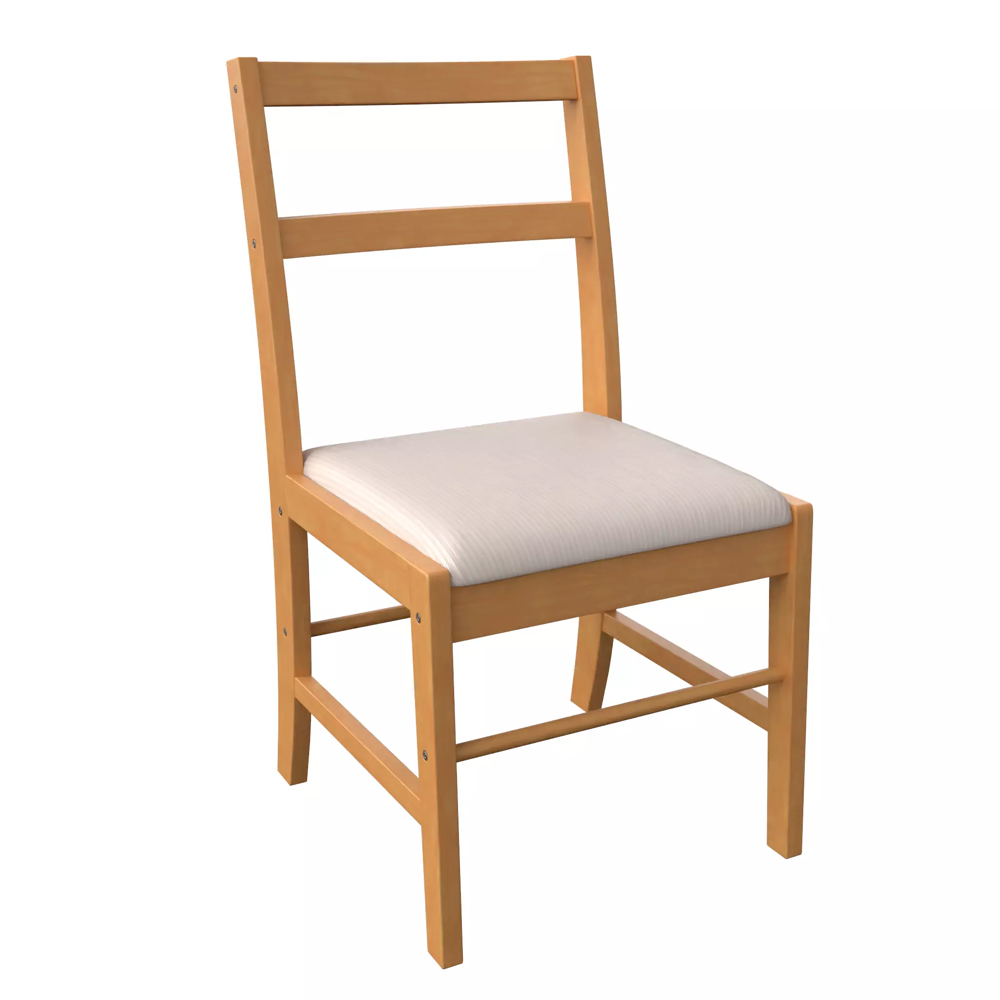 Chair-16 wooden chair with seat Low-poly 3D model_0