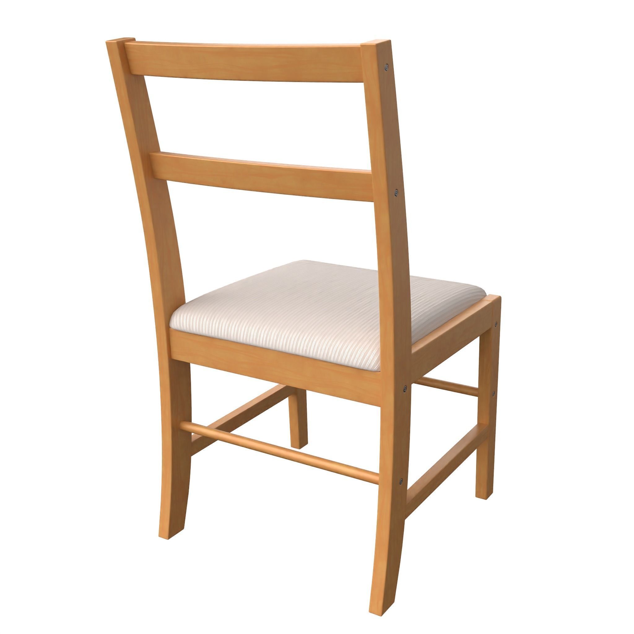 Chair-16 wooden chair with seat Low-poly 3D model_5