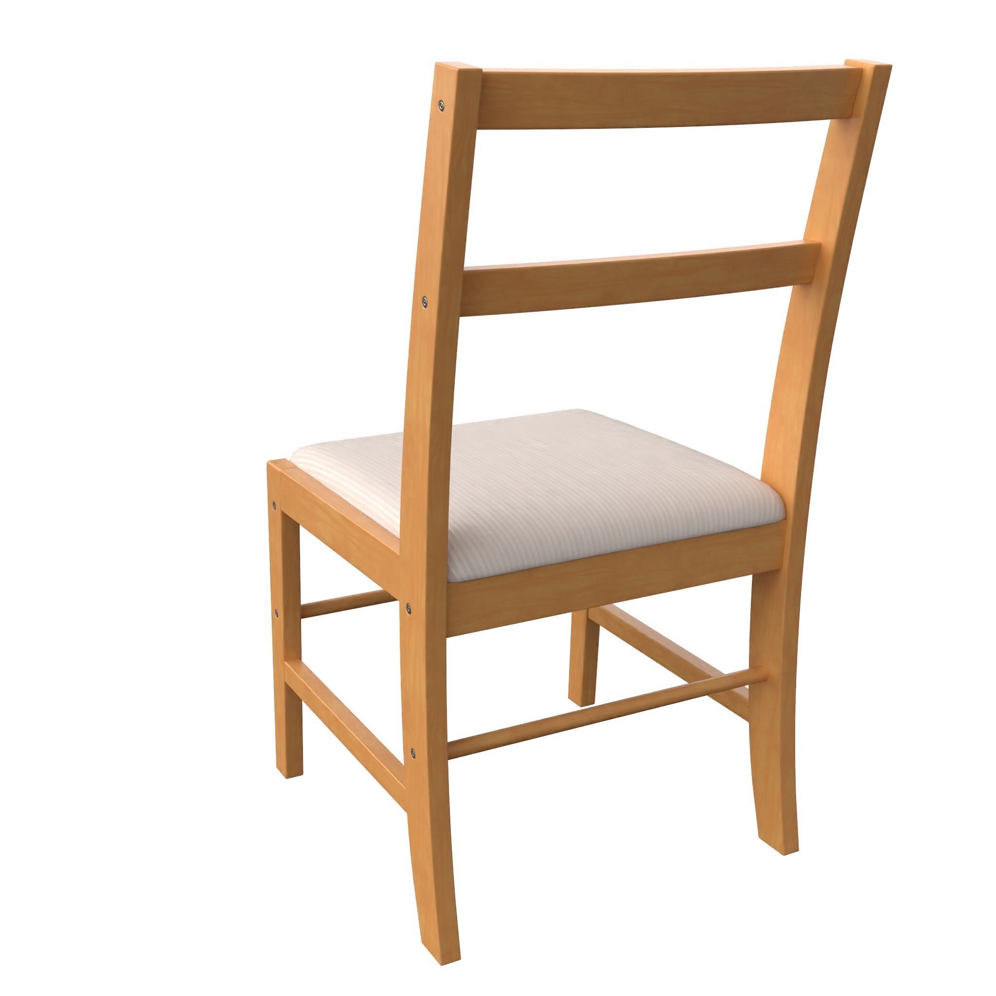 Chair-16 wooden chair with seat Low-poly 3D model_7