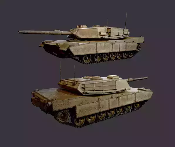 M1 Abrams Tank Military Vehicle Game Ready 02