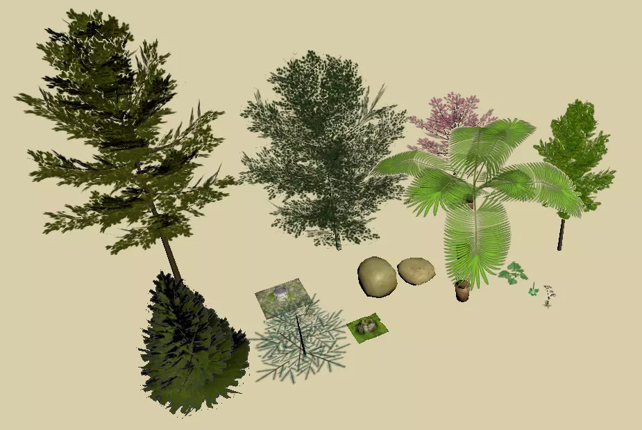 Plants and Vegetations rar stl obj 3ds fbx dae abc blend Low-poly 3D model_0