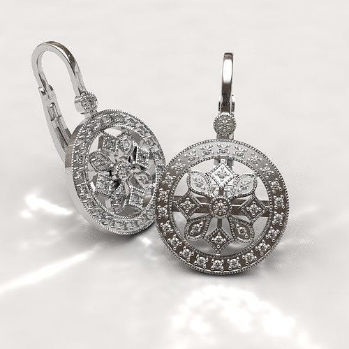 Snowflake earrings 3D print model