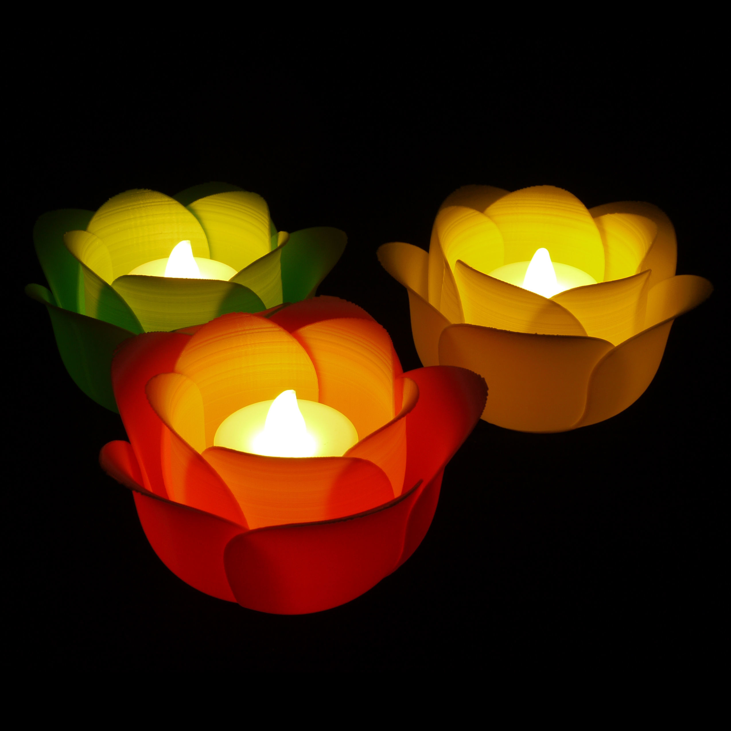 Flower Candle Holder Tealight Holder 3D print model_8