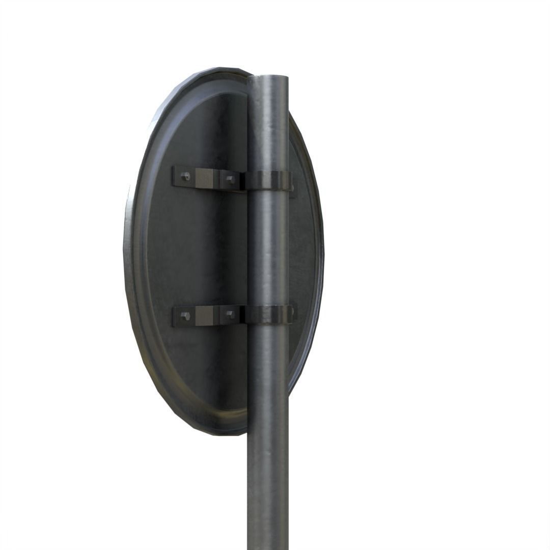 No stopping or standing SignBoard Low-poly 3D model_8