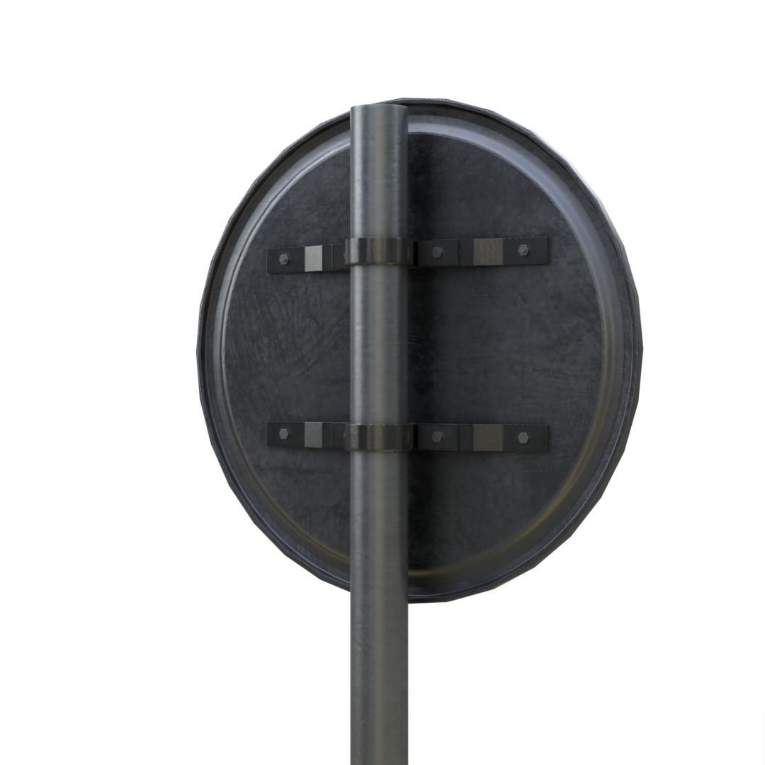 No stopping or standing SignBoard Low-poly 3D model_5