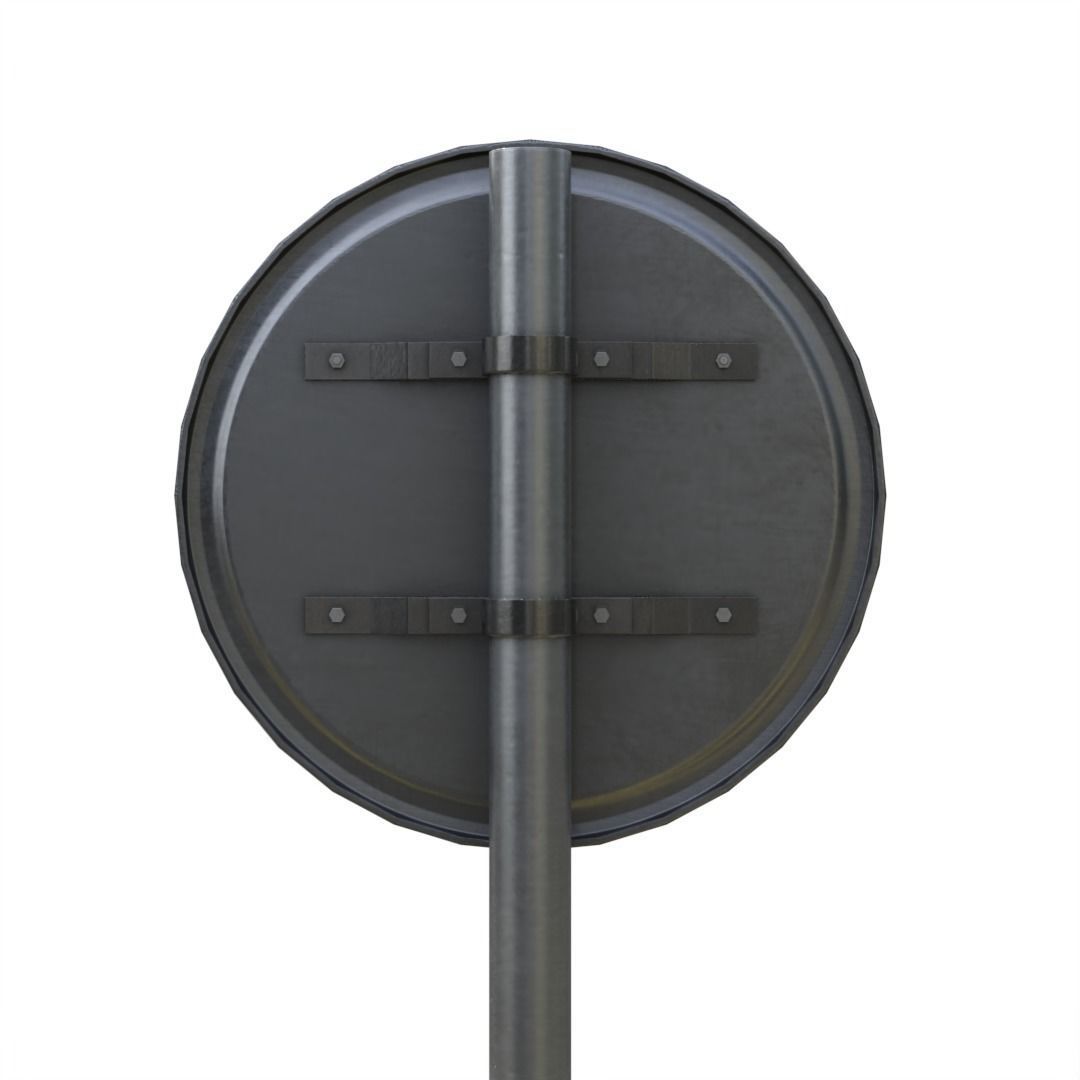 No Entry streetsignBoard Low-poly 3D model_5